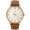 Men 38mm Gold Retro Design Calf Skin Leather Strap watch