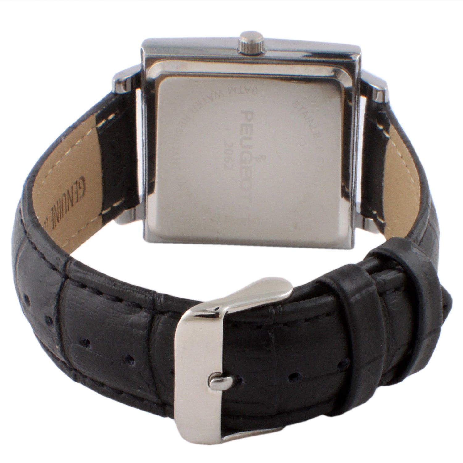 Peugeot Men's Watch Square Grey DIal with Leather Band - Peugeot Watches