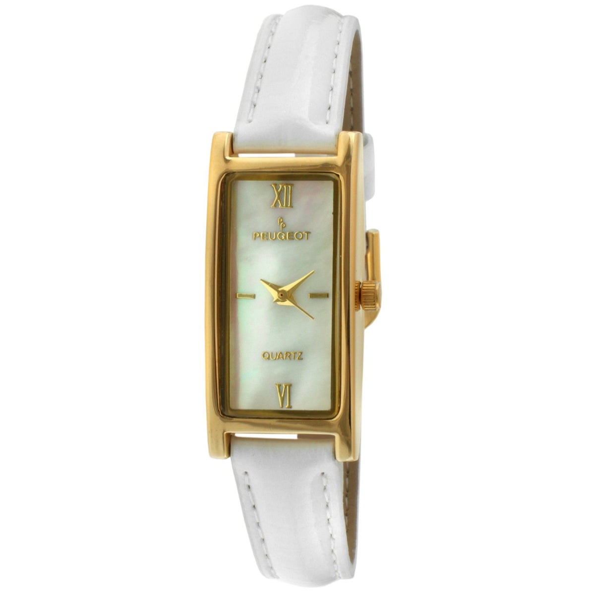 Peugeot Grosgrain Ribbon Mother Of Pearl Watch 3016 - Blue White Peugeot Women Watch Silver Tank shape Silver Dial & Blue Strap main image 3