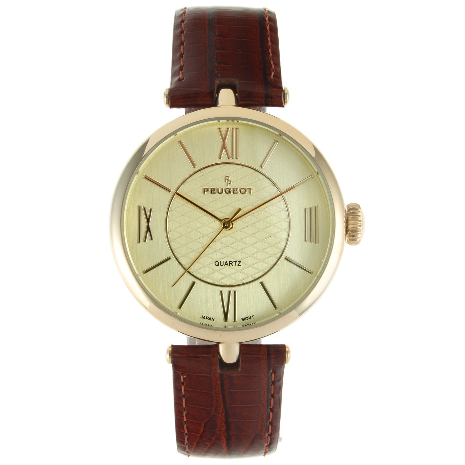 Peugeot Women's Leather Watch, Brown