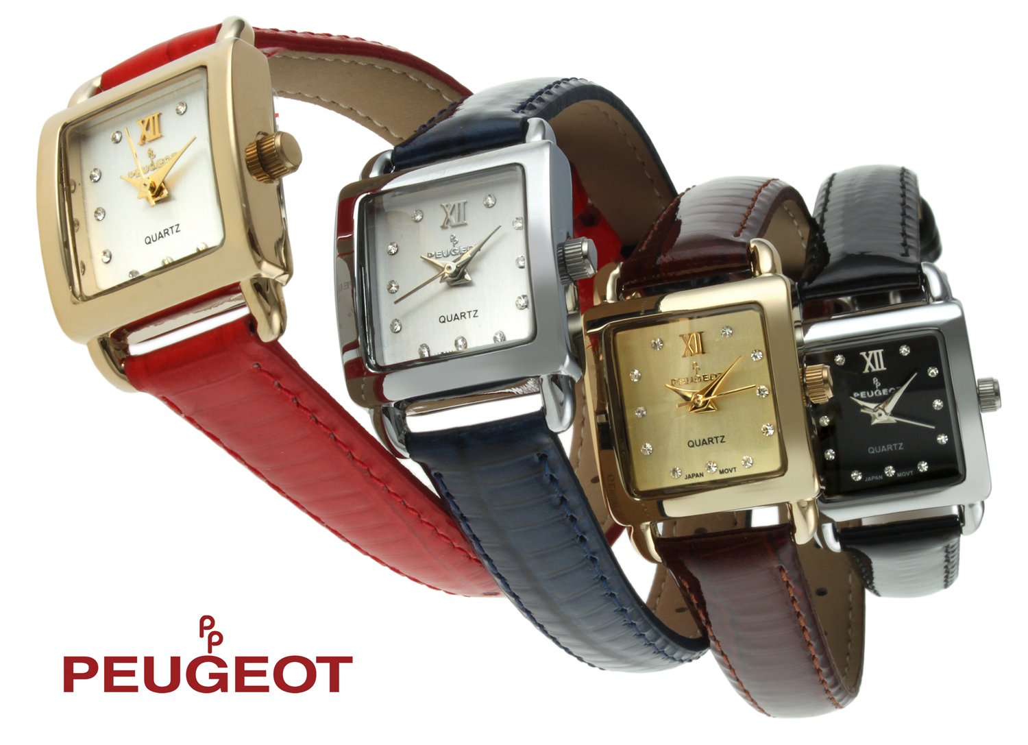 Group shot- (left to right) Red, Blue, Brown, and Black