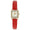 Woman 20mm Square watch with Gold trim and a Champagne face with crystal markers and a Red leather strap
