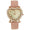 Peugeot Women's Heart Shaped Rose Gold Crystal Watch with Blush Pink Strap