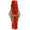 Women's Red Watch 34mm Crystal Bezel Leather Strap