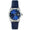 Women's 36mm Blue Fluted Bezel Watch with Leather Strap
