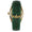 Women's  Green 36mm Fluted Bezel Watch with Leather Strap