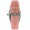 Women's Pink 36mm Fluted Bezel Watch with Leather Strap