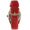 Women 36mm Red Fluted Bezel Watch with Leather Strap