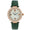 Women's 38mm Green Watch Crystal Bezel Leather Strap