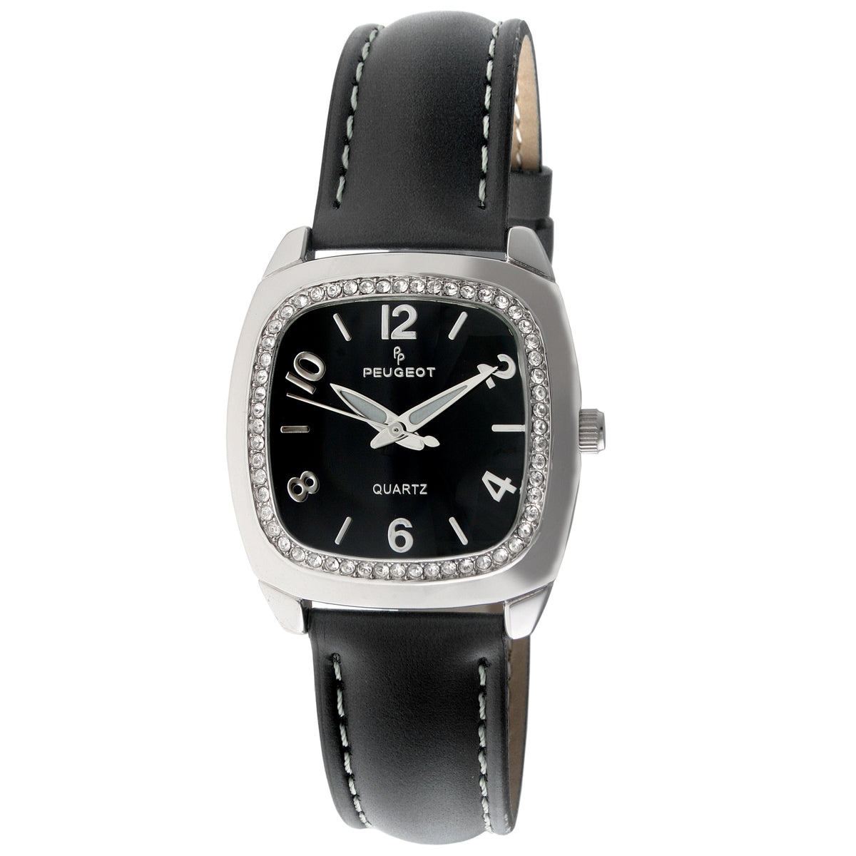 Peugeot black ceramic watch featuring a crystal-set bezel and dial markers. Peugeot Women main image 4