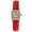 Women's 34x24mm Tank Watch with Crystal Bezel Red Leather Strap