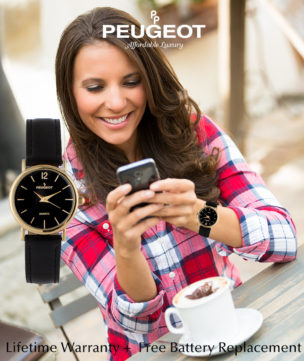 Women's Classic 24mm Black Watch With Easy to Read Numerals