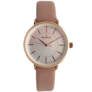 Women's 30mm Pink Modern Calfskin Leather Strap Watch