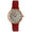 Women's 30mm Red Modern Calfskin Leather Strap Watch