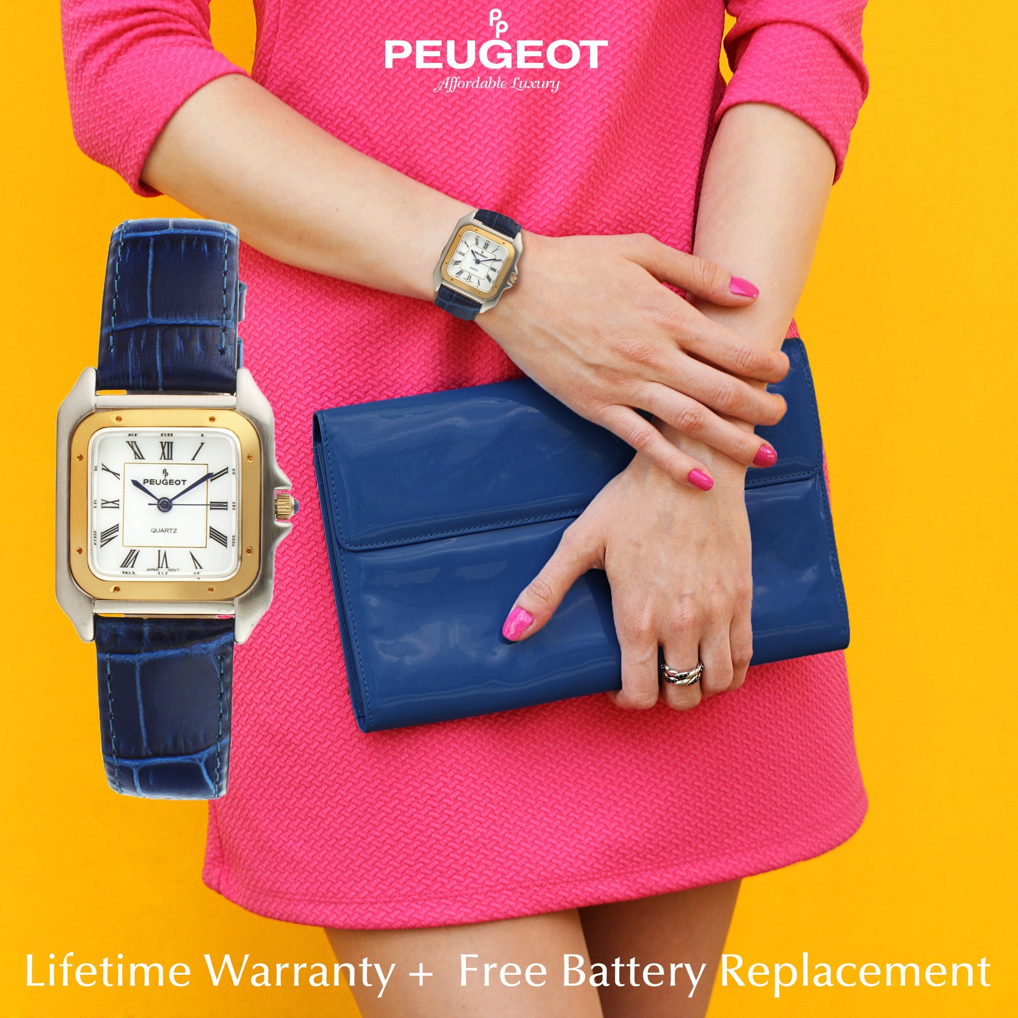 Peugeot Women's Two-Tone Tank Shape Dress Watch
