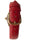 Women's 36mm Red Watch Barrel Shaped Tank Case Leather Strap