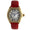 Women's 36mm Red Watch Barrel Shaped Tank Case Leather Strap