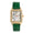 Women's 35x30mm 14K Gold Plated Square Dress Watch - Crystal Bezel