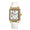 Women's 35x30mm 14K Gold Plated Square Dress Watch - European Crystals