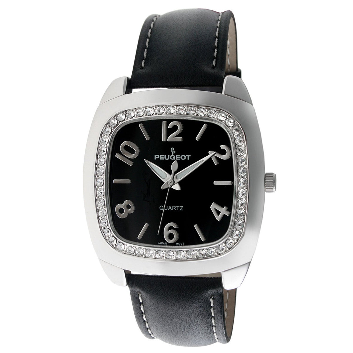 Peugeot White Patent Leather Band Crystallized Swarovski Luxury Watch Lifetime Women main image 4