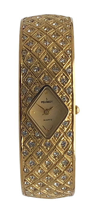 Women's Cuff Bracelet Bangle Watch - Crystal Studded