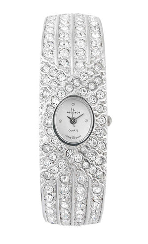 Women's Cuff Bracelet Bangle Watch - Crystal Studded