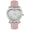 Women's 38mm Pink Crystal Heart Watch with Leather Strap