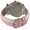 Women's 38mm Pink Crystal Heart Watch with Leather Strap