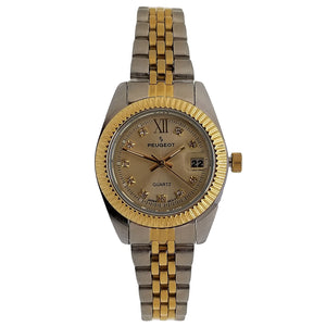 Women's Gold 26mm Fluted Bezel Steel Bracelet Watch