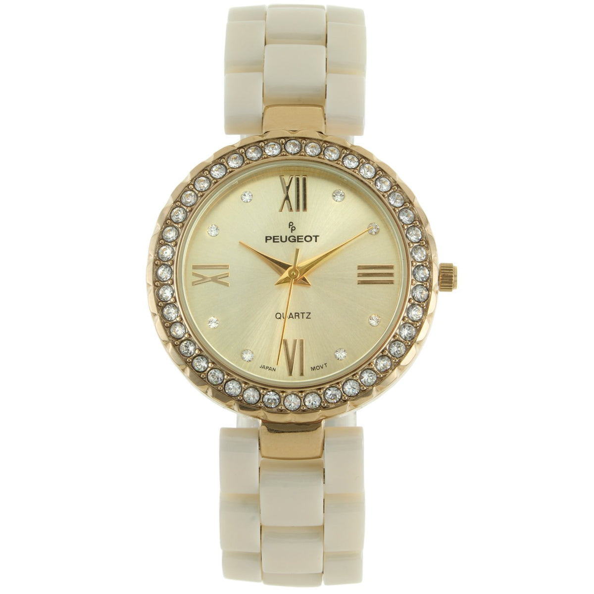 Brighton Gold-Tone Crystal Bracelet Watch with Cream Dial Cascade Heart Watch - Brighton main image 2