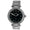 Women 38mm Silver Bracelet Watch Black Dial With Crystal Bezel
