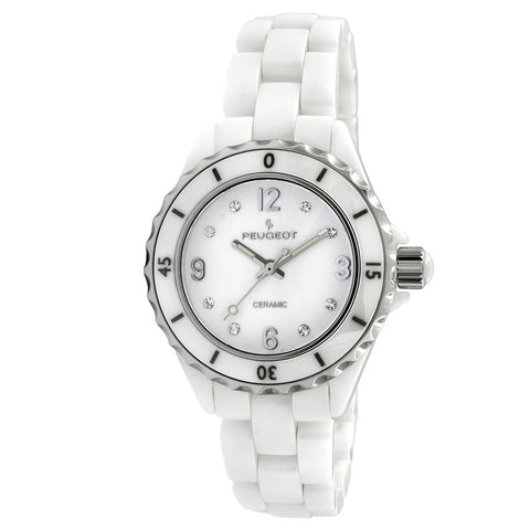 Peugeot White Ceramic Watch, beauty, needs batt Amazon.com: Peugeot Women main image 2