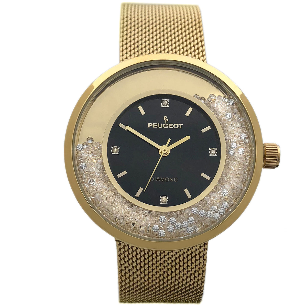 VTG Benetto Digits Lunar Floating Crystals Ring Stretch Watch Gold Pleated Cartier - **RARE** 1962 Omega Constellation 14K YG (Ref  main image 2