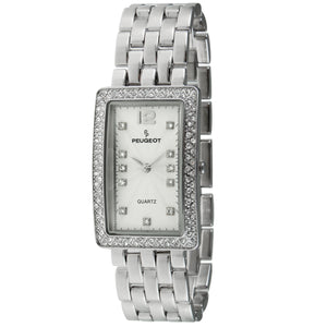 Women's  40x25mm Silver Bracelet Watch with Crystal Bezel