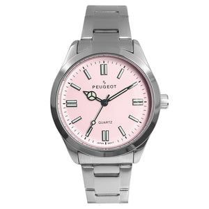 Women's 36mm Sport Watch with Pink Dial and Stainless Steel Bracelet