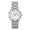 women 32mm  silver tone hex shape watch with crystals on bezel with silver face stainless steel bracelet