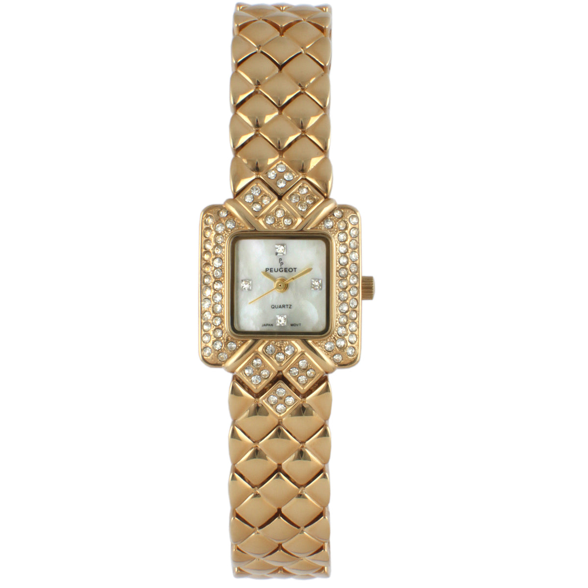 Square Women\'s Gold Tone Jeweled Wristwatch Cato Fashions | Cato Gold Rhinestone Square Watch And  main image 2