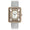 Women's Couture Crystal Gold Watch Tank shape with White Leather Strap